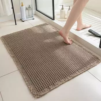 Коврик для пола Быстро впитывающий Утолщенный Быстросохнущий 3D Текстура Нескользящий Нижний Грязеулавливающий Коврик для входа Многоцелевой хаки