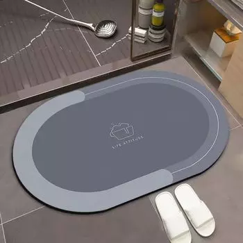 Коврик для пола Diatom Mud, бытовой коврик для кухни, простой коврик для входа, впитывающий быстросохнущий нескользящий коврик для ванной комнаты 40 * 60cm
