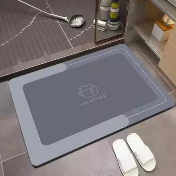 Коврик для пола Diatom Mud, бытовой коврик для кухни, простой коврик для входа, впитывающий быстросохнущий нескользящий коврик для ванной комнаты 60 * 90cm (crystal velvet)