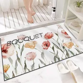 Коврик для пола Ins Air Entry Door Absorbent Diatom Mud Foot Mat Износостойкий дверной коврик Small Fresh Washless Porch Mat 40 * 60CM Diatom Mud