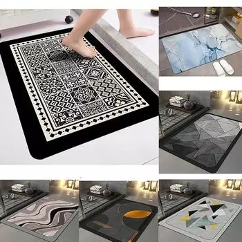 Коврик для пола из диатомита, впитывающий резиновый нескользящий коврик для ног, легкая входная дверь в ванную комнату, устойчивая к грязи, быстросохнущая 40x60cm Diatom