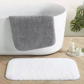 Коврик для пола из утолщенной микрофибры класса люкс, суперабсорбирующий, быстросохнущий, коврик для ванной комнаты с резиновой основой, коврик для кухни, коврик для входной двери 40x60cm серый