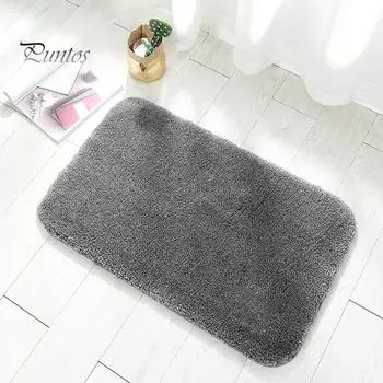 Коврик для пола из утолщенной микрофибры класса люкс, суперабсорбирующий, быстросохнущий, коврик для ванной комнаты с резиновой основой, коврик для кухни, коврик для входной двери 40x60cm серый