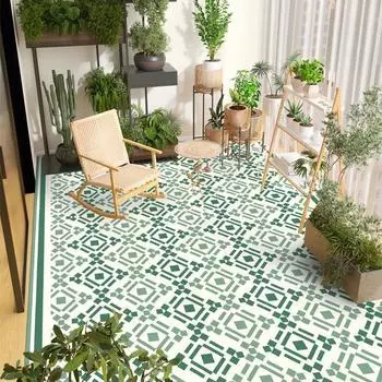 Коврик для пола на балкон из ПВХ, можно мыть, водонепроницаемый, солнцезащитный, нескользящий, можно резать, чистить, полностью покрывающий кухонный коврик для эркера 40 * 60cm