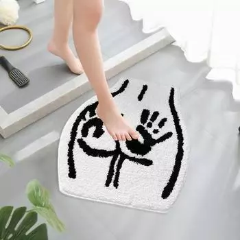Коврик для пола нескользящий впитывающий воду коврик для ванной комнаты с имитацией дизайна с отпечатком руки