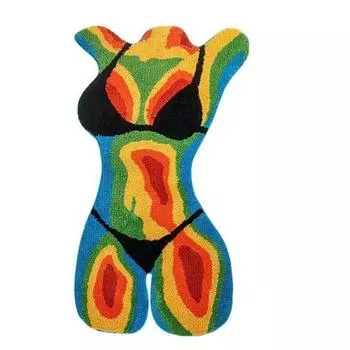 Коврик для пола нескользящий впитывающий воду коврик для ванной комнаты с рисунком от руки в форме бикини стеганый коврик из термопластичной резины для пола коврик для кухни и туалета M