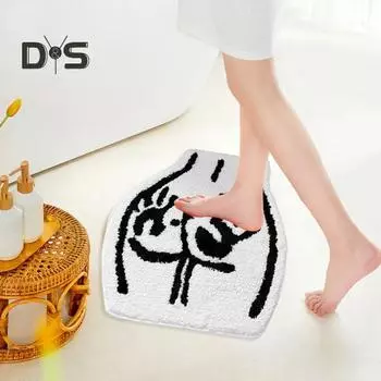 Коврик для пола, нескользящий, впитывающий воду, коврик для ванной комнаты с рисунком от руки, имитация кашемирового ворса, ковер для кухни и туалета M