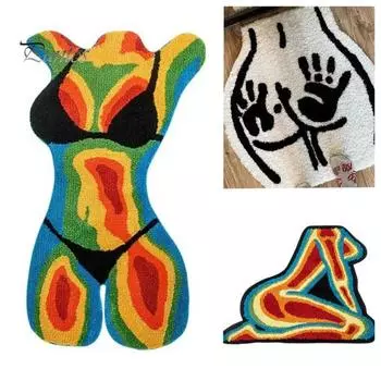 Коврик для пола нескользящий впитывающий воду коврик для ванной комнаты с рисунком от руки в форме бикини стеганый коврик из термопластичной резины для пола коврик для кухни и туалета M