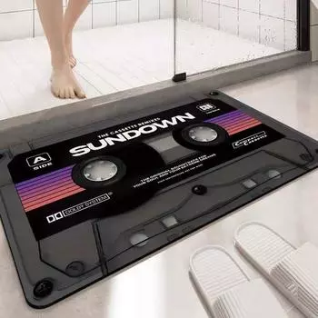 Коврик для пола с диатомовой лентой и лентой для компакт-дисков, впитывающий нескользящий коврик для ванной комнаты, коврик для входной двери, декоративный ковер для зоны отдыха дома 40x60cm 16x24inch