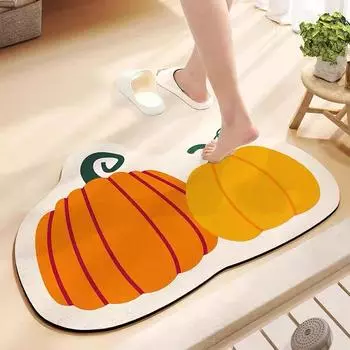 Коврик для пола с изображением тыквы на Хэллоуин, домашний ковер с диатомовой грязью, нескользящий коврик для ванной комнаты, коврик для крыльца 40x60cm 16x24inch