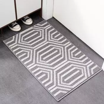 Коврик для пола с низким профилем, геометрический, впитывающий влагу, коврик для двери, противоскользящий, превосходный, впитывающий, коврик для прихожей, для ванной, кухни A коричневый