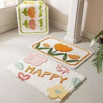 Коврик для пола с рисунком для унитаза, впитывающий коврик для кухни, ванной комнаты, нескользящий коврик для входа в дверь, ковер для спальни, напольный коврик 40 * 60 thin (crystal velvet)