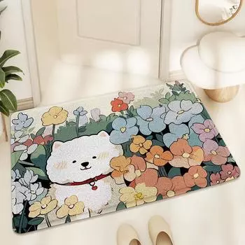 Коврик для пола с рисунком, грязеотталкивающий, проволочное кольцо, полукруглый, для удаления пыли, песка, коврик для ног из ПВХ, противоскользящий, коврик для входной двери 45*75cm