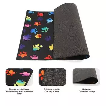 Коврик для пола с рисунком лапки питомца, многофункциональный, нескользящий, для кошек, собак, собачьих будок, ковры для забора, домашний коврик для корма домашних животных, коврик для дрессировки щенков S