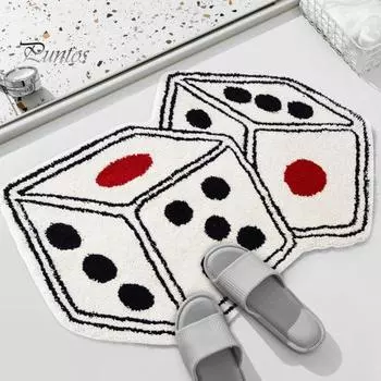 Коврик для пола с рисунком в виде кубиков, имитация кашемира, быстросохнущий, нескользящий, нижний коврик, коврик для входа, многоцелевой кухонный коврик для мойки водой S красный/чёрный