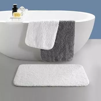 Коврик для пола Утолщенные роскошные нити из микрофибры Суперабсорбирующий Быстросохнущий Коврик для ванной комнаты 40x60cm серый