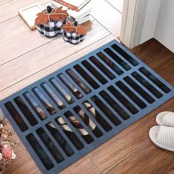 Коврик для пола Visual Vertigo, нескользящий, с изображением клоуна на Хэллоуин, простой в уходе, коврик для двери, коврик для ног, крышка люка, страшная гримаса 40X60CM(1.3X2FT