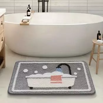Коврик для пола в ванной из искусственного кашемира, впитывающий и устойчивый к грязи коврик для ног для ванной комнаты и туалета