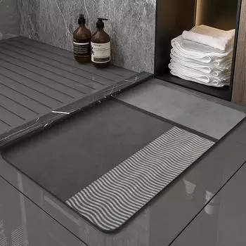 Коврик для пола в ванной комнате Диатомовый грязепоглощающий мягкий коврик для туалета Коврик для туалетной двери для кухни, душевой комнаты, нескользящий быстросохнущий коврик 40*60CM