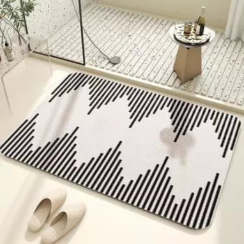 Коврик для пола в ванной комнате Кремовый ветряной диатомовый грязевой абсорбирующий коврик Коврик для ног в туалете Коврик для шкафа в ванной комнате Нескользящий коврик для двери туалета 40 * 60CM