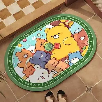 Коврик для пола в ванной комнате с рисунком диатомовой грязью, впитывающий быстросохнущий коврик для туалета и душа, нескользящий коврик для домашнего туалета 30 * 50CM (diatom mud)