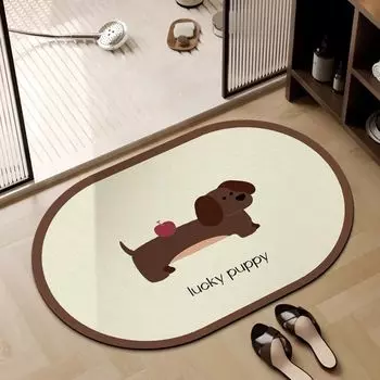 Коврик для пола в ванной комнате с диатомовой грязью, впитывающий воду и нескользящий коврик для ног, быстросохнущий, простой в уходе коврик для двери в ванную комнату 40 * 60Cm