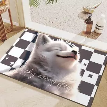 Коврик для пола в ванной комнате, туалетная технология, коврик для ног, входная дверь, мультяшный квадратный коврик для ванной, туалет, нескользящий коврик 40 * 60cm