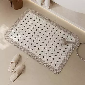 Коврик для пола в ванной Коврик для ног Silosol Грязепоглощающий Нескользящий Туалет Туалетная дверь Коврик Кремовый Воздушный Вход в ванную 40*60CM