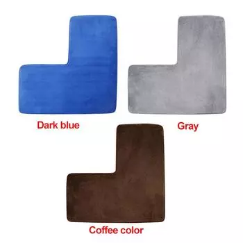 Коврик для пола в ванной L-образный кухонный ковер нескользящий входной дверной проем коврик для ванной спальни кухни гостиной 80X80CM сапфир синий