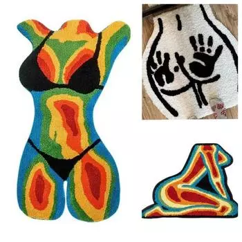 Коврик для пола Yousheng, нескользящий, впитывающий воду, коврик для ванной комнаты с рисунком от руки, в форме бикини, стеганый коврик из термопластичной резины для кухни, туалета M