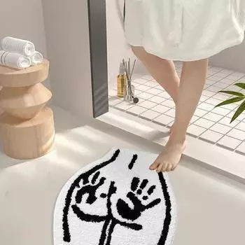 Коврик для пола Yousheng, нескользящий, впитывающий воду, коврик для ванной комнаты с рисунком от руки, имитация кашемирового ворса, ковер для кухни и туалета M
