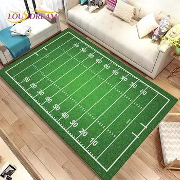Коврик для поля для американского футбола в регби, ковер для гостиной, спальни, дивана, коврик для украшения, детские игры, нескользящий напольный коврик 60x90cm(23x35in)