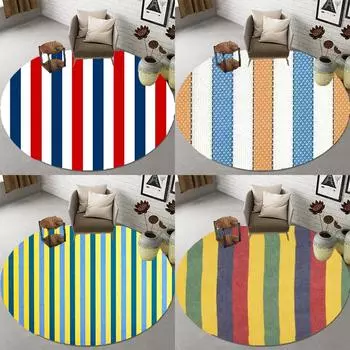 Коврик для ползания ребенка в полоску с принтом, круглый коврик для пола, коврик с геометрическими линиями, коврик для детской комнаты, коврик для спальни, украшение дома, коврик для пола 40cm