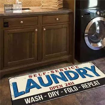 Коврик для прачечной в стиле ретро, впитывающий коврик для бегунов из пены с эффектом памяти, забавный коврик для кухни, коврики для пола 40x60cm