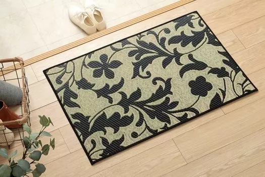 Коврик для прихожей Ikehiko Rush, прямоугольный, черный, 60 x 90 см, регулировка влажности, антибактериальный и дезодорирующий эффект. Сделано в Японии. Сделано в Кюсю.