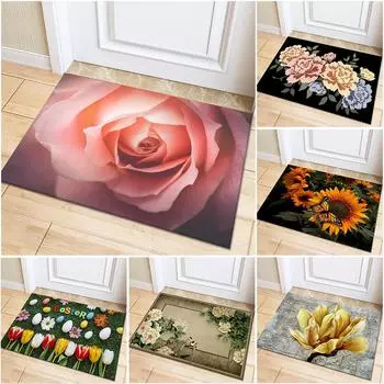 Коврик для прихожей Sweet Rose Print, нескользящий, с цветочным принтом, европейский, для дома, гостиной, прихожей, входной двери, коврик для ног 40x60cm