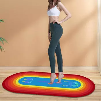 Коврик для прыжков со скакалкой, подушка, очень толстый противоскользящий коврик для йоги и фитнеса для занятий спортом в помещении и на открытом воздухе красный