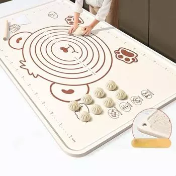 Коврик для раскатывания теста с приподнятым краем, прямоугольный коврик для раскатывания теста, кухонные принадлежности для выпечки, силиконовый коврик для замешивания теста