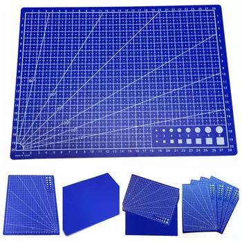Коврик для резки формата А4 с напечатанными линиями, сеткой, шкалой, ножом, кожей, бумагой, картоном