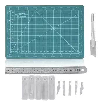 Коврик для резки ткани A5 15x22 см прочный пластиковый точный дюймовый мм масштаб швейный коврик для резки с ножом