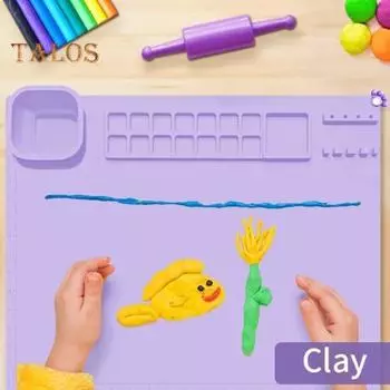 Коврик для рисования, антипригарный силиконовый художественный коврик с чашкой для мытья, детская глиняная доска для рисования граффити «сделай сам», с держателем кисточки для художника розовый