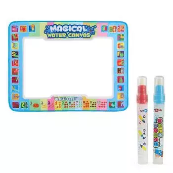 Коврик для рисования на воде 80x60 см, ранние развивающие игрушки, доска для рисования, детские подарки с ДВУМЯ многоразовыми ручками, игрушками one size синий