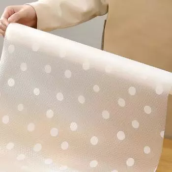 Коврик для шкафа, режущий, влагостойкий, водонепроницаемый, нескользящий коврик для полки в горошек, коврик для ящика стола белый