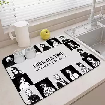 Коврик для слива кухонной посуды и палочек для еды, который можно резать, кожаный впитывающий коврик для мытья посуды, столешница, столовые приборы, барная стойка, коврик для чашек 40*50cm