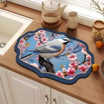 Коврик для слива кухонной столешницы, высокий уровень впитываемости, мытье посуды, тарелок, палочек для еды, крана для раковины, барного стола 30*40cmTPR2.5MM]