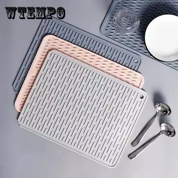 Коврик для слива кухонный силиконовый коврик для сушки посуды, большой органайзер для сушки раковины, столешницы, коврик для сушки посуды, посуда розовый