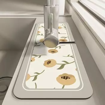 Коврик для слива, легко чистящийся, супервпитывающий коврик для кухонной раковины, смесителя, нескользящий кухонный сливной коврик для дома A