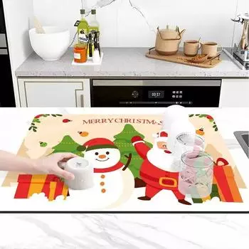 Коврик для слива на кухонной столешнице, коврик для сушки посуды, миски, тарелок, впитывающий мягкий коврик, который можно изготовить по индивидуальному заказу, изоляционный коврик из ткани с технологией подставки 30*40cm