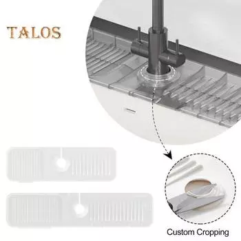 Коврик для слива смесителя Нескользящий силиконовый быстросохнущий брызгозащищенный складной современный сплошной цвет для ванной комнаты, кухонной раковины, смеситель для защиты от брызг воды 2XL прозрачный