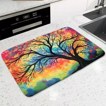 Коврик для слива воды на кухне 40x50 см в стиле ретро-пастораль, нескользящий, термостойкий, впитывающий, сушильный коврик